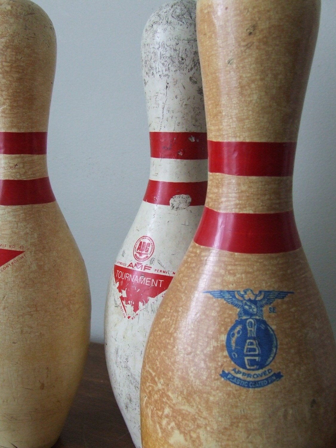 Set of Three Vintage AMF Bowling Pins Regulation