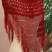 Red Sequined Crocheted Shawl