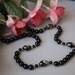 VINTAGE - 30 Inch Black Stone Necklace