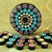 OOAK Polymer Clay Dimensional Circle Focal Bead with 24 Matching Mini Beads
