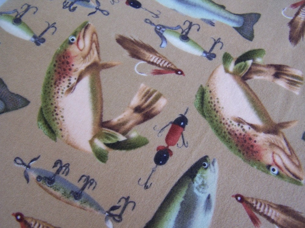 SALE/ Timeless Treasures Fishing Flannel Fabric