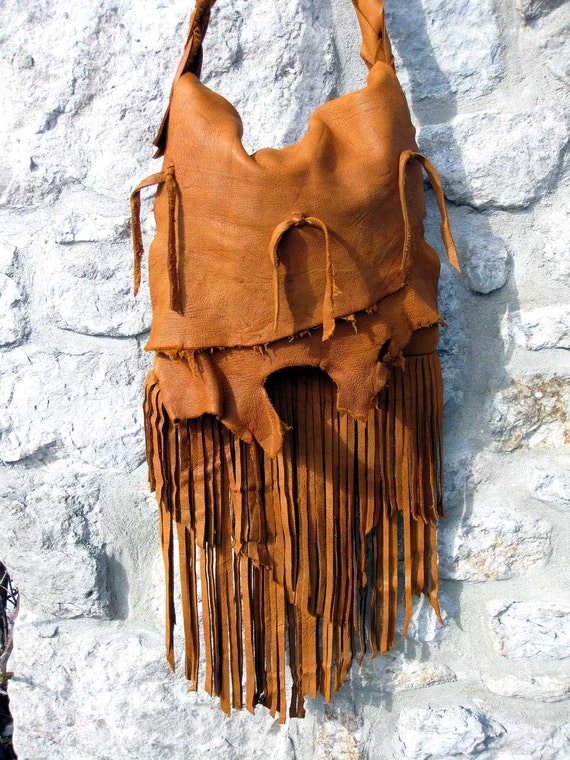 Elk Leather Fringe Bag in Saddle Brown Made to Order by stacyleigh