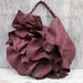 Leather Ruffle Bag with Natural Edges in Blackberry Plum by Stacy Leigh RESERVED for Ivy