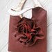 Leather Tote Bag in Cinnamon Distressed Leather with Natural Edge TerraRose by Stacy Leigh SALE