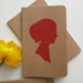 SALE screenprinted moleskine cahiers notebook journal, lady in red (LAST ONE- discontinued)