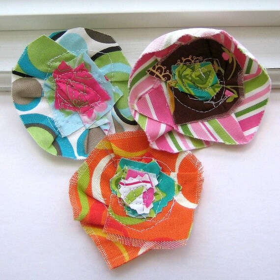 Fabric Flowers Embellishments Fabric Flower by tracyBdesigns