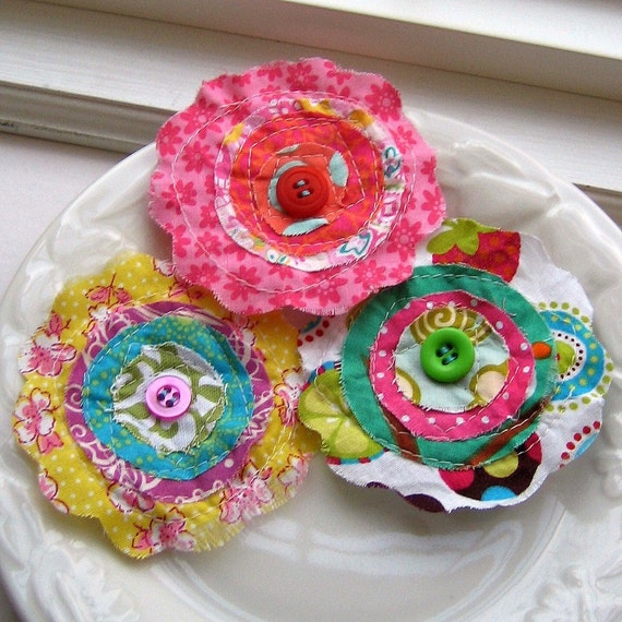 Fabric Flower Embellishments Fabric Flowers Flower