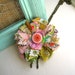 Fabric Flower Necklace, Flower Necklace, Flower Pendant on Chain, Shabby Necklace, Vintage Style Necklace - No. 101