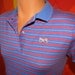 vintage 80s blue pink jc penney FOX striped golf polo shirt XS