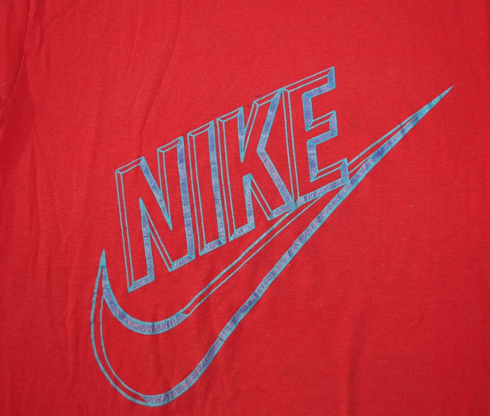 vintage 80s NIKE swoosh red t-shirt soft L