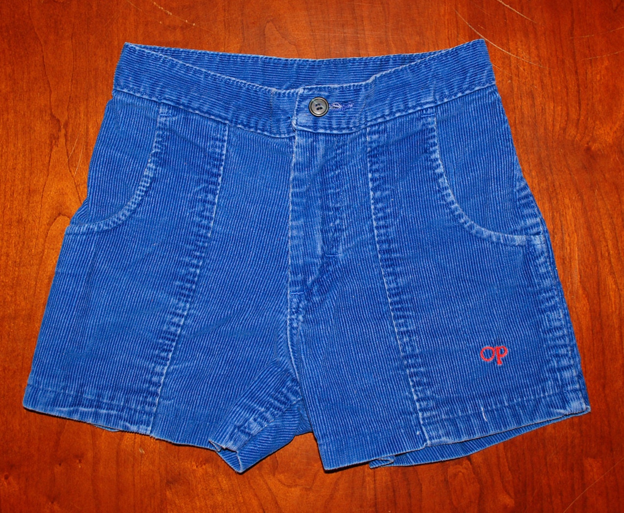 Vintage 80s Blue Corduroy OP Ocean Pacific Cord Surf Shorts 24   Il Fullxfull.260873779 