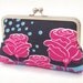 SALE Raindrops & roses clutch : Silk-lined purse