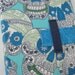 iPad case - iPad cover - iPad Stand - Handmade fabric iPad Case - Sugar Skull Design