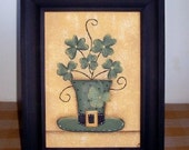 St Patrick's Day Handpainted Canvas Framed