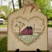 Primitive Grapevine Heart Saltbox Wood Plaque-Handpainted