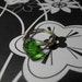 SALE DESTASH Green Swarovski Crystal Center Wire Wrapped Bauble Style Sterling Silver Ring Size 7
