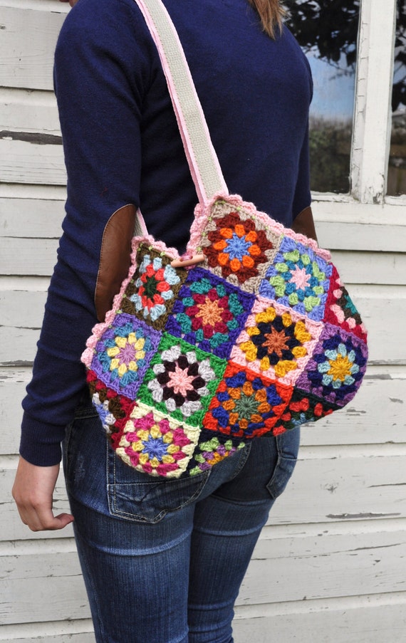 crochet 'granny square' bag by dutchsisters on Etsy