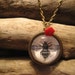 13 Stings vintage inspired Victorian bee engraving pendant necklace with flower Steampunk Boho Ephermera