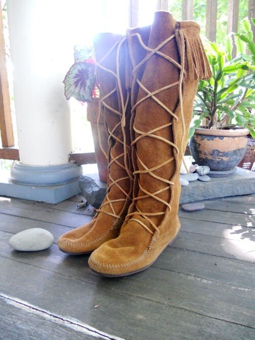 moccasin boots with heel