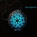 Two Color Ice Blue Heart Silver Glow Locket