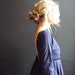 Navy Blue Cotton Poplin Backless Dress