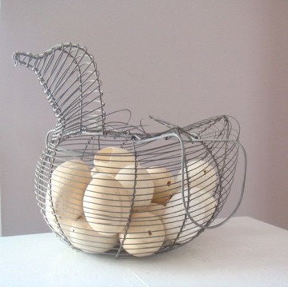 Vintage Wire Chicken Egg Basket