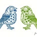 Sugar Skull Birds Limited Edition Gocco Serigraph