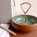 Former Nut Dish with Handle : Hand-painted Blue/Green Dots