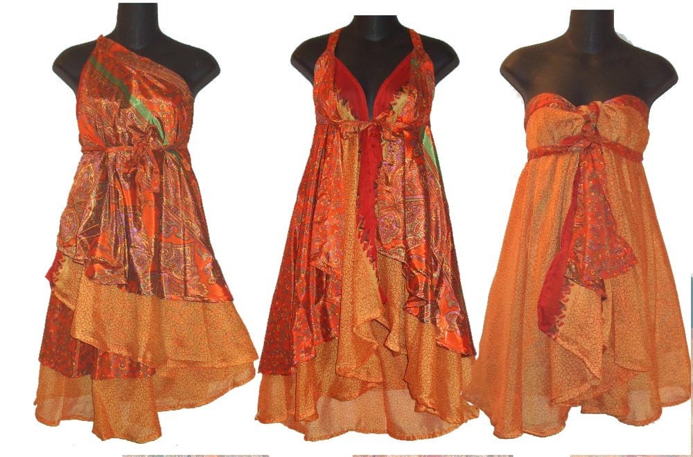 Vintage Indian Silk Wrap Skirt. One Skirt worn 100 ways