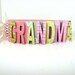Grandma Photo Album Scrapbook Chipboard Word Album - Pink and Green