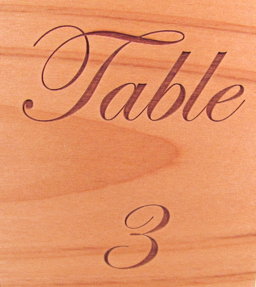 Custom Engraved Wood Table Numbers by memoriesforlifesb on Etsy