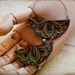 Blue Lotus Blade Hoops - Leather and Sterling Silver
