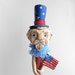 Uncle Sam in Red White and Blue on Vintage Spindle Patriotic Decoration