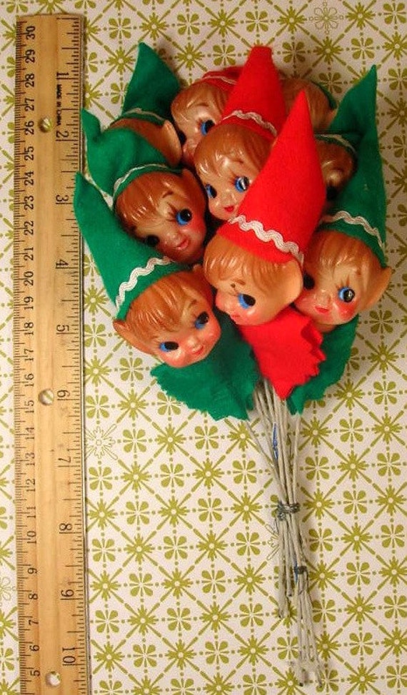 vintage japan elves elf heads craft supplies