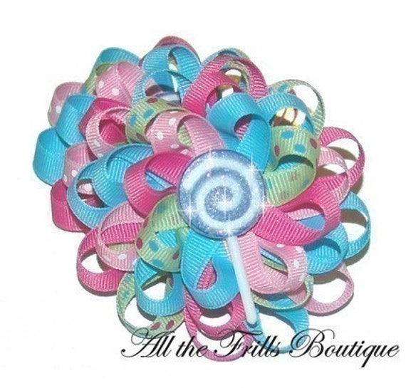 How To Make Ribbon Flower Hair Bows by AllTheFrillsBoutique