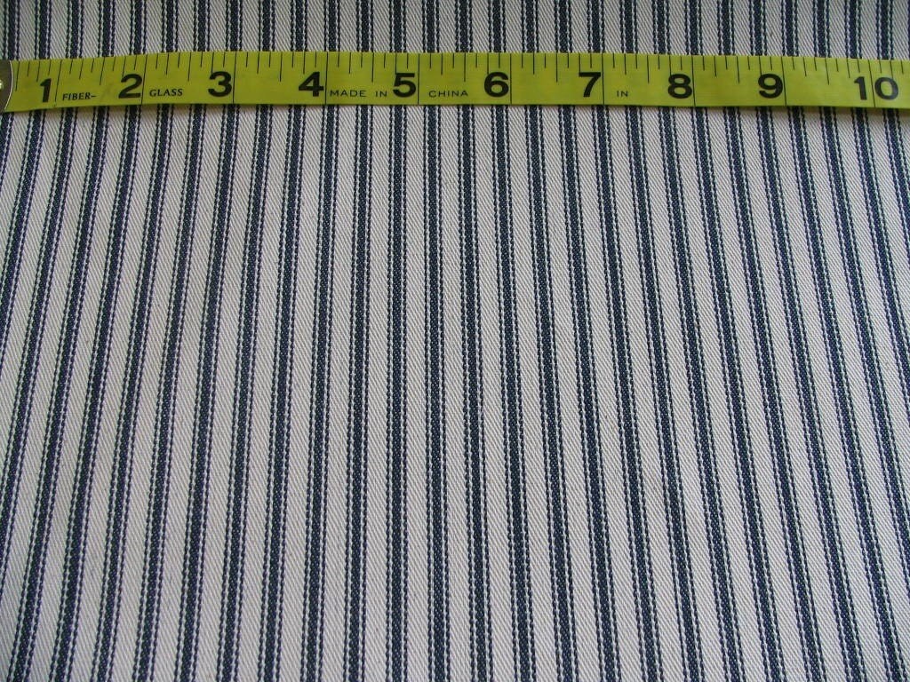 New Blue Stripe Pillow Ticking Fabric 1 Yard Cuts by TheTinThimble