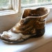 Vintage Pottery Brown & White Swirl Shoe