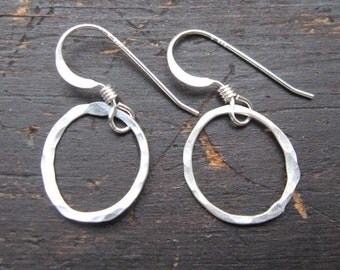 Teeny tiny itty bitty sterling silver loops hoop earrings