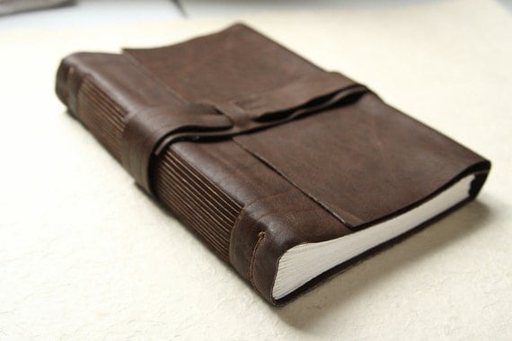 Items similar to 7x10 Sketchbook or Journal - Rustic Brown Leather on Etsy