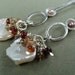 Silver Gold Sapphire Pearl Dangle Artisan Earrings