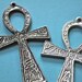 Large Pewter Ankh Pendant Made in USA Ox Silver Finish