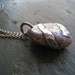 CLEARANCE Fine Silver Pebble Pendant with Sterling Silver Chain - Precious Metal Clay organic rock stone rustic oxidized silver necklace