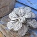Huge white snow antique beaded flower