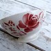 Antique French 1900 cafe au lait bowl Digoin ceramic floral huge size shabby chic