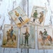 Antique 1900 Trade cards French chromolithograph soldiers set of 5