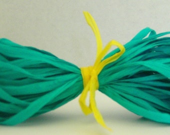 Rich Turquoise Blue Faux Raffia Ribbon - 10 Yards