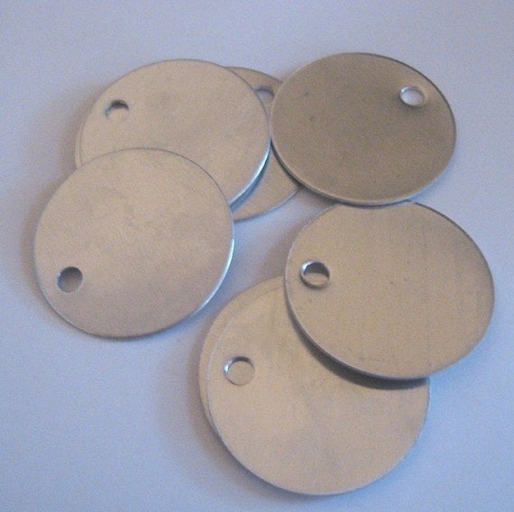 50 large round blank metal stamping tag 1.5 inches 1