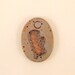 Small Handcrafted Clay Pottery Pendant Charm or Ornemant - Oval - Baking Oven Mitt on Green