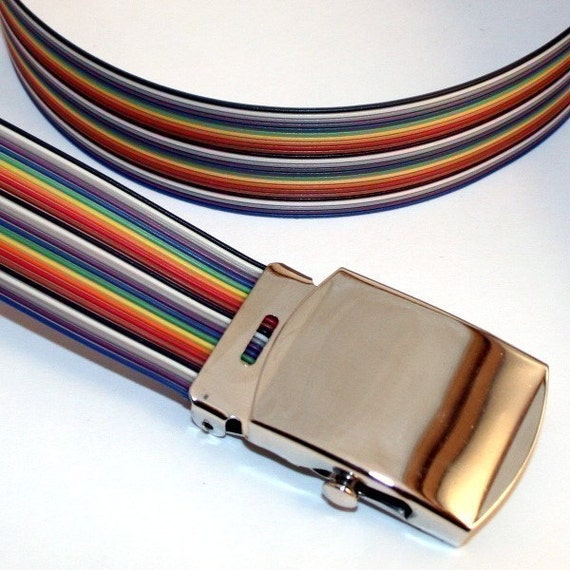 Rainbow Ribbon Cable belt