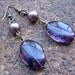 Purple Haze Dangle Earrings - Recycled Vintage Glass Beads (Eco-Friendly)